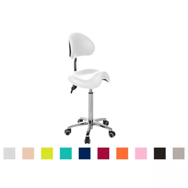 Ecopostural Rollhocker mit Derbysitz und Lehne
