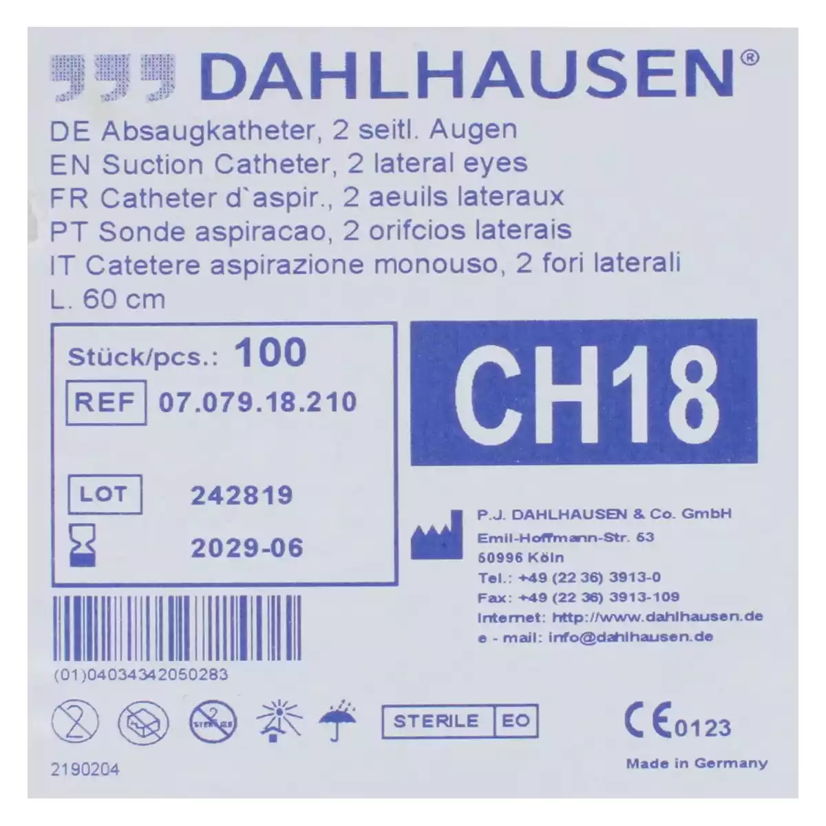 Dahlhausen Absaugkatheter Standard 60 cm