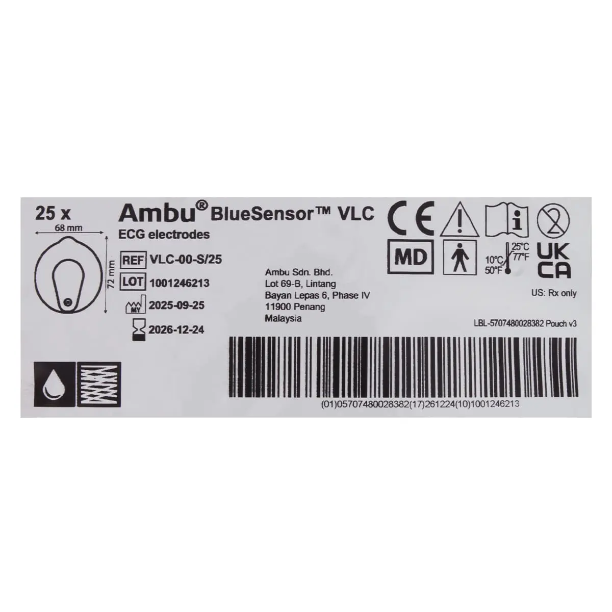 Ambu BlueSensor VLC-00-S/25 Einweg-EKG-Elektroden Ambu BlueSensor VLC-00-S/25 Einweg-EKG-Elektroden