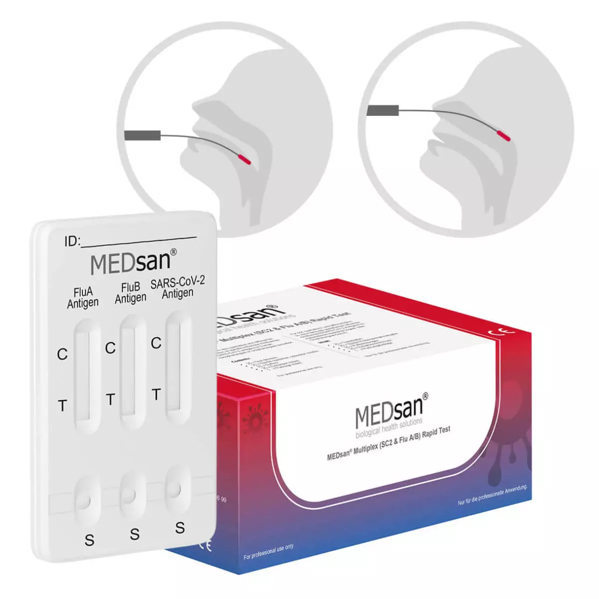 MEDsan MEDsan Multiplex (SC2 & Flu A/B) Rapid Test MEDsan MEDsan Multiplex (SC2 & Flu A/B) Rapid Test