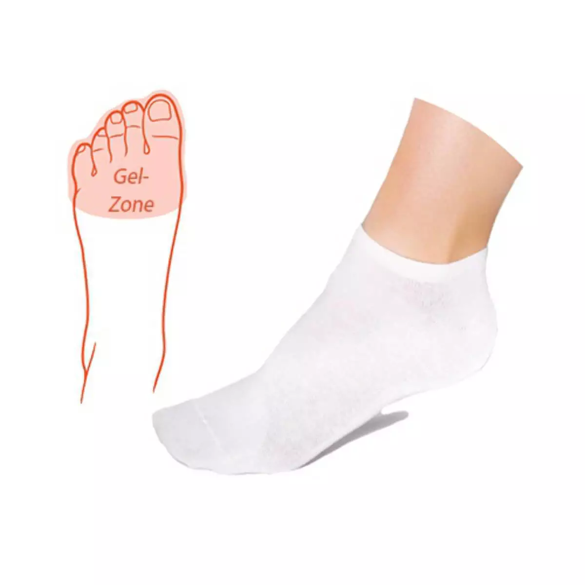 PodoSolution Söckchen mit integrierter Zehen-Gel-Zone