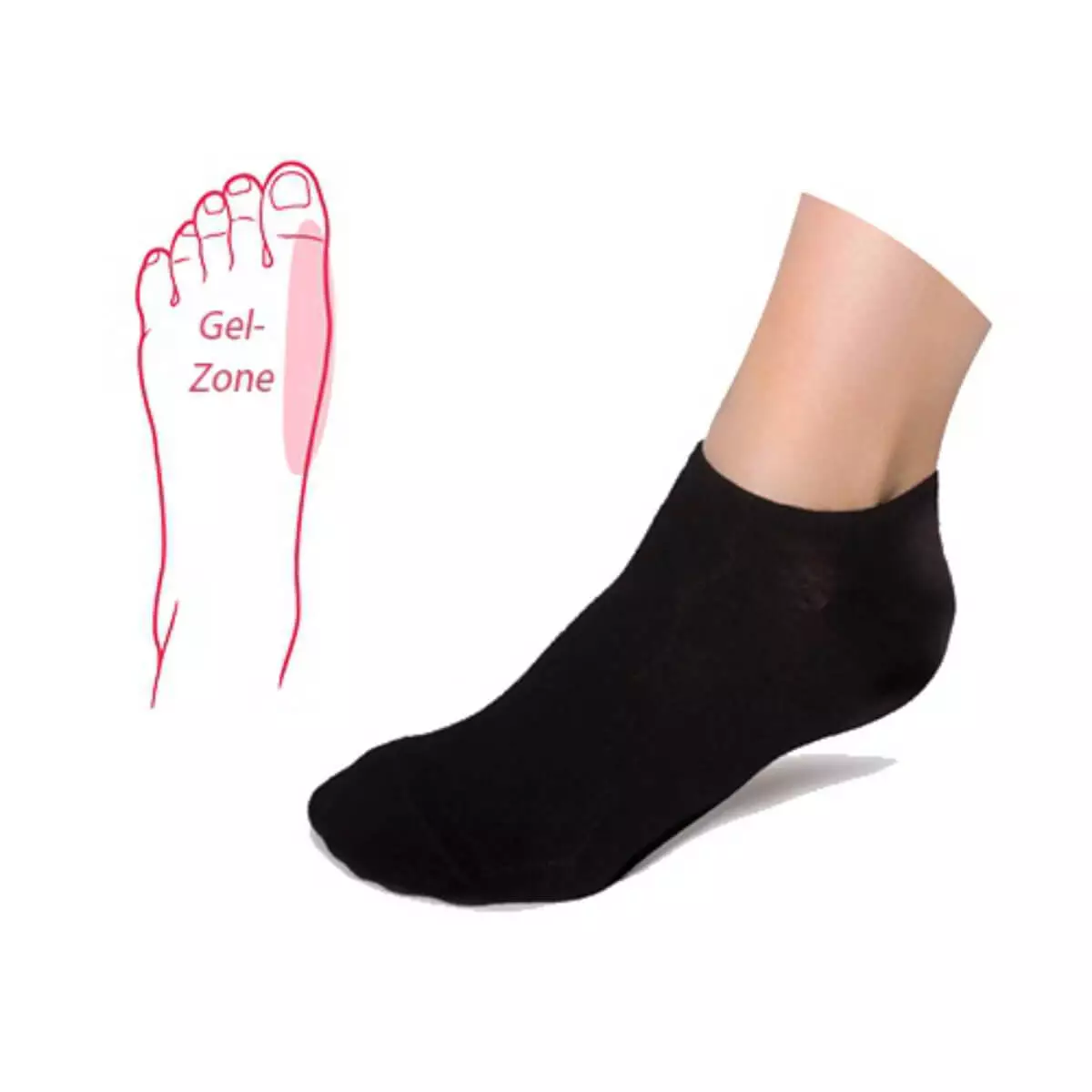 PodoSolution Söckchen mit integrierter Hallux-Gel-Zone