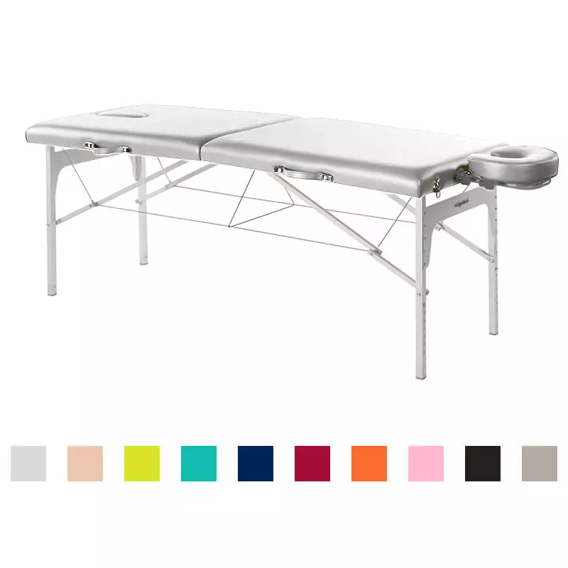 Ecopostural Höhenverstellbare Koffermassagebank aus Aluminium