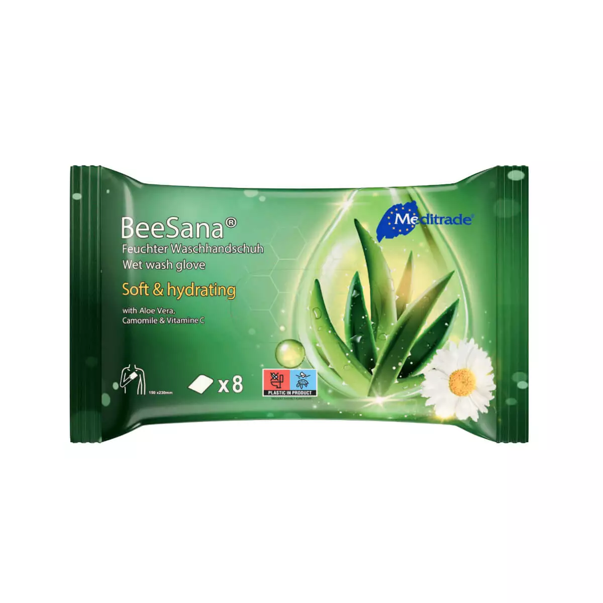 Meditrade BeeSana Feuchter Waschhandschuh