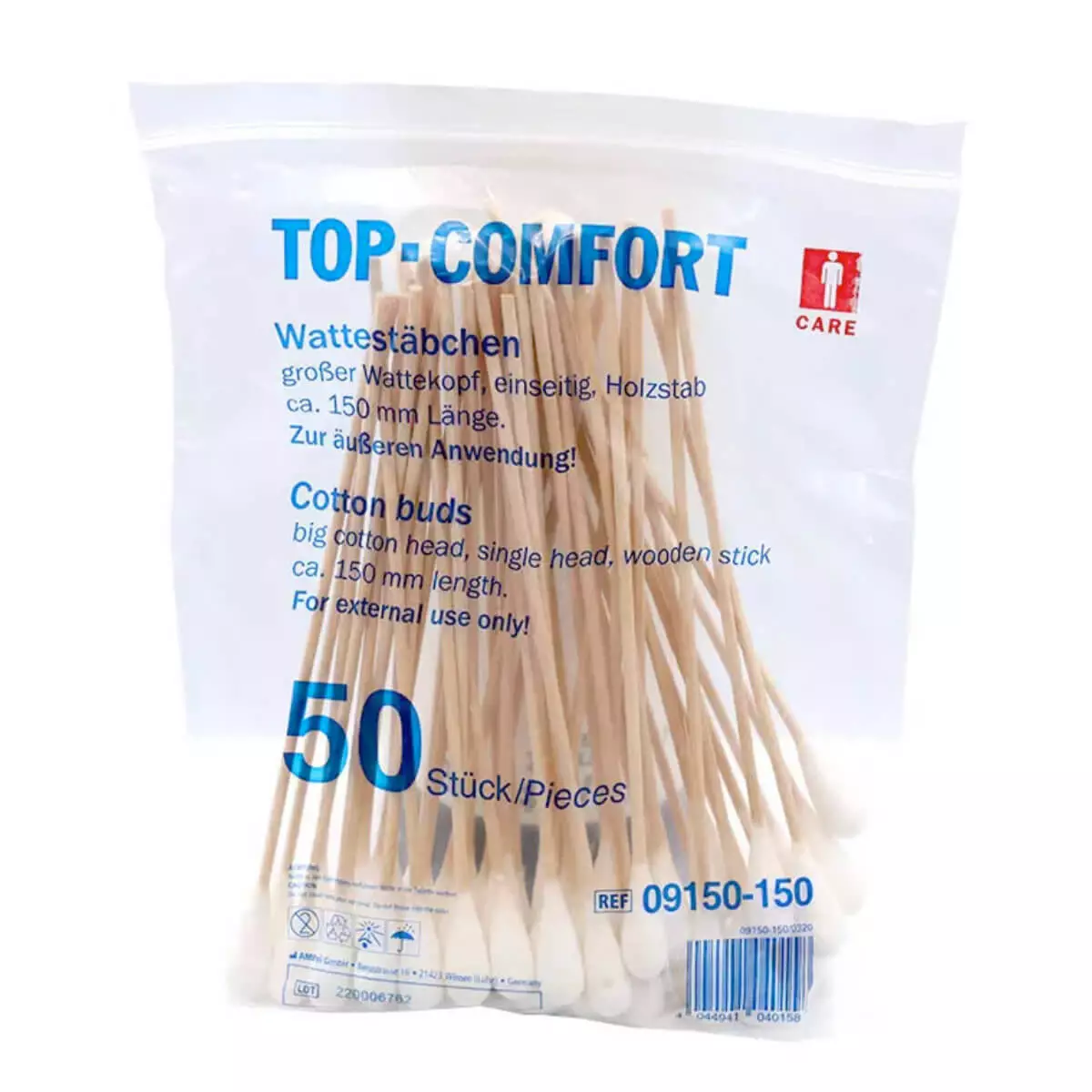 AMPri Top-Comfort Holzstab Wattestäbchen