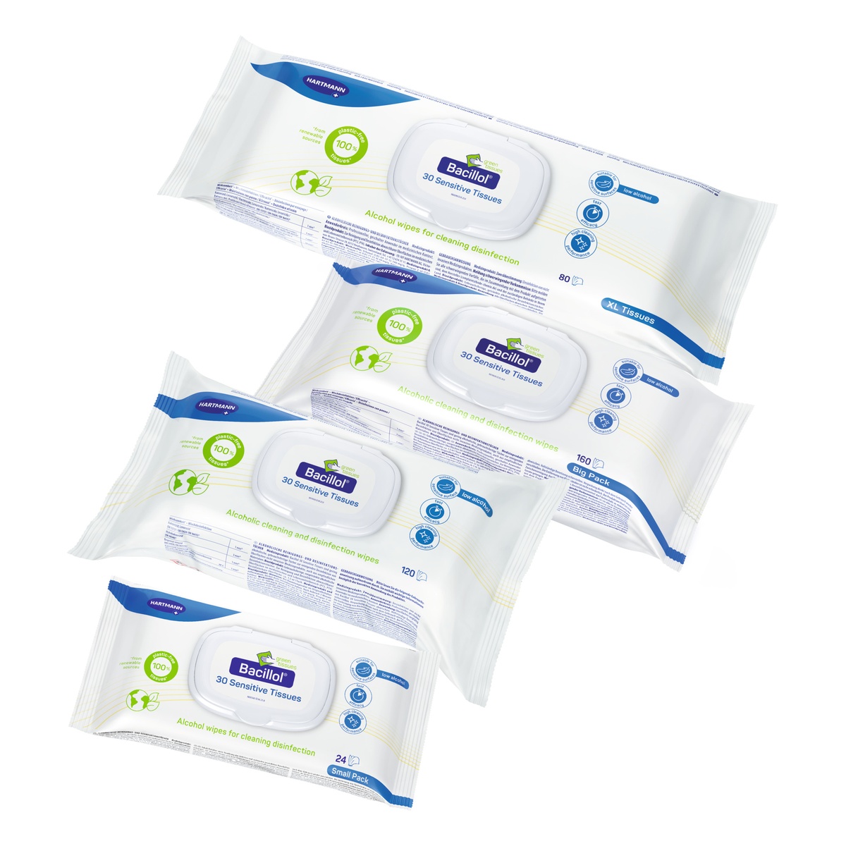 HARTMANN Bacillol 30 Sensitive Green Tissues HARTMANN Bacillol 30 Sensitive Green Tissues