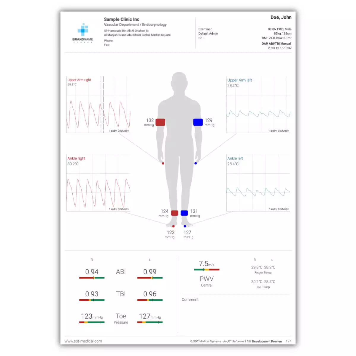 SOT Medical Systems AngE Basic ABI + Phlebo PPG Diagnostiksystem