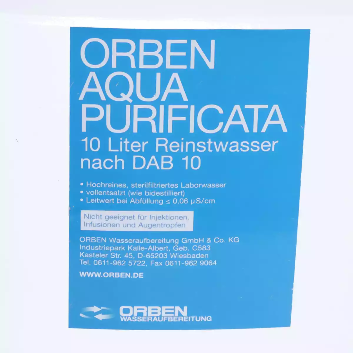 Orben Aqua Purificata Laborwasser