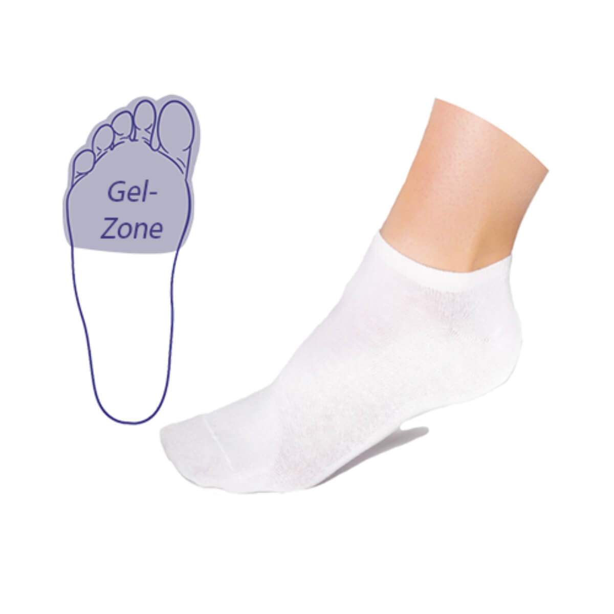 PodoSolution Söckchen mit integrierter Vorderfuß-Gel-Zone 39/42, Weiß ...