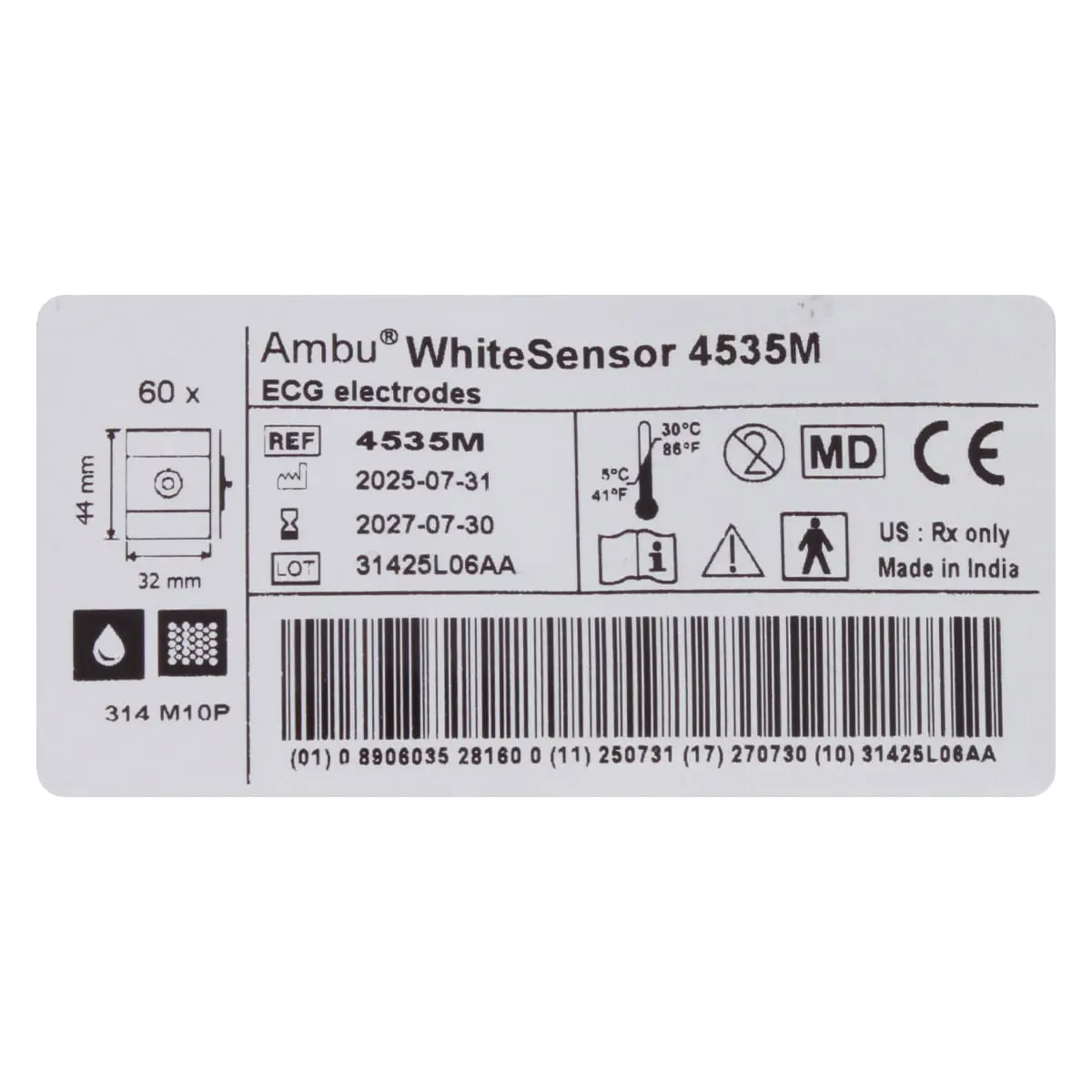 Ambu WhiteSensor 4535M Einweg-EKG-Elektroden Ambu WhiteSensor 4535M Einweg-EKG-Elektroden