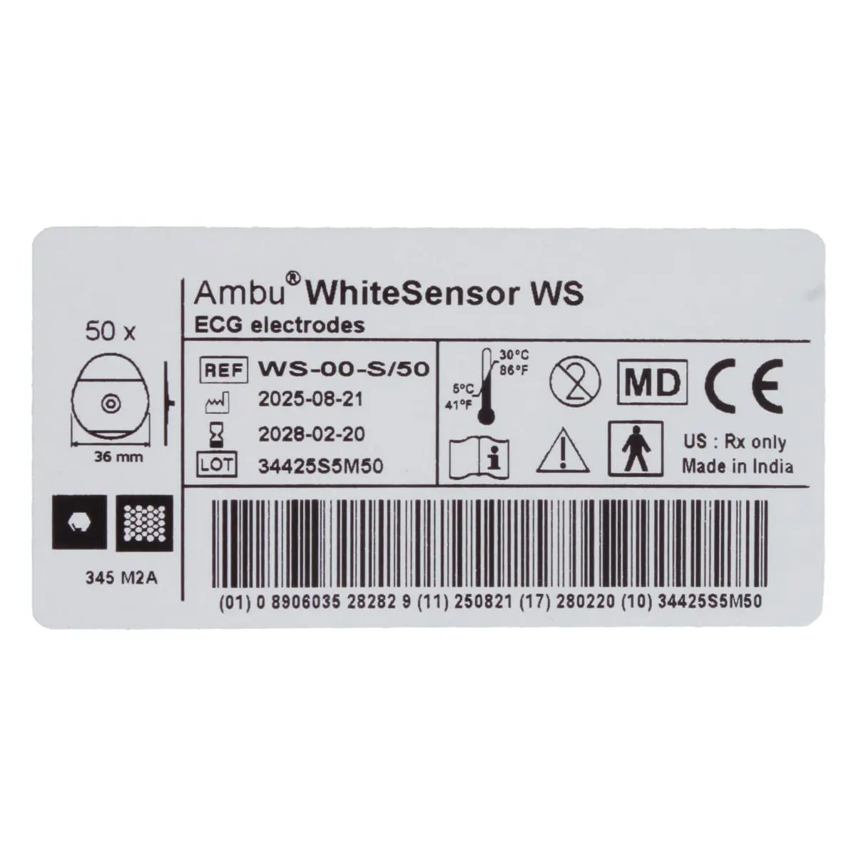 Ambu WhiteSensor WS-00-S/50 Einweg-EKG-Elektroden Ambu WhiteSensor WS-00-S/50 Einweg-EKG-Elektroden