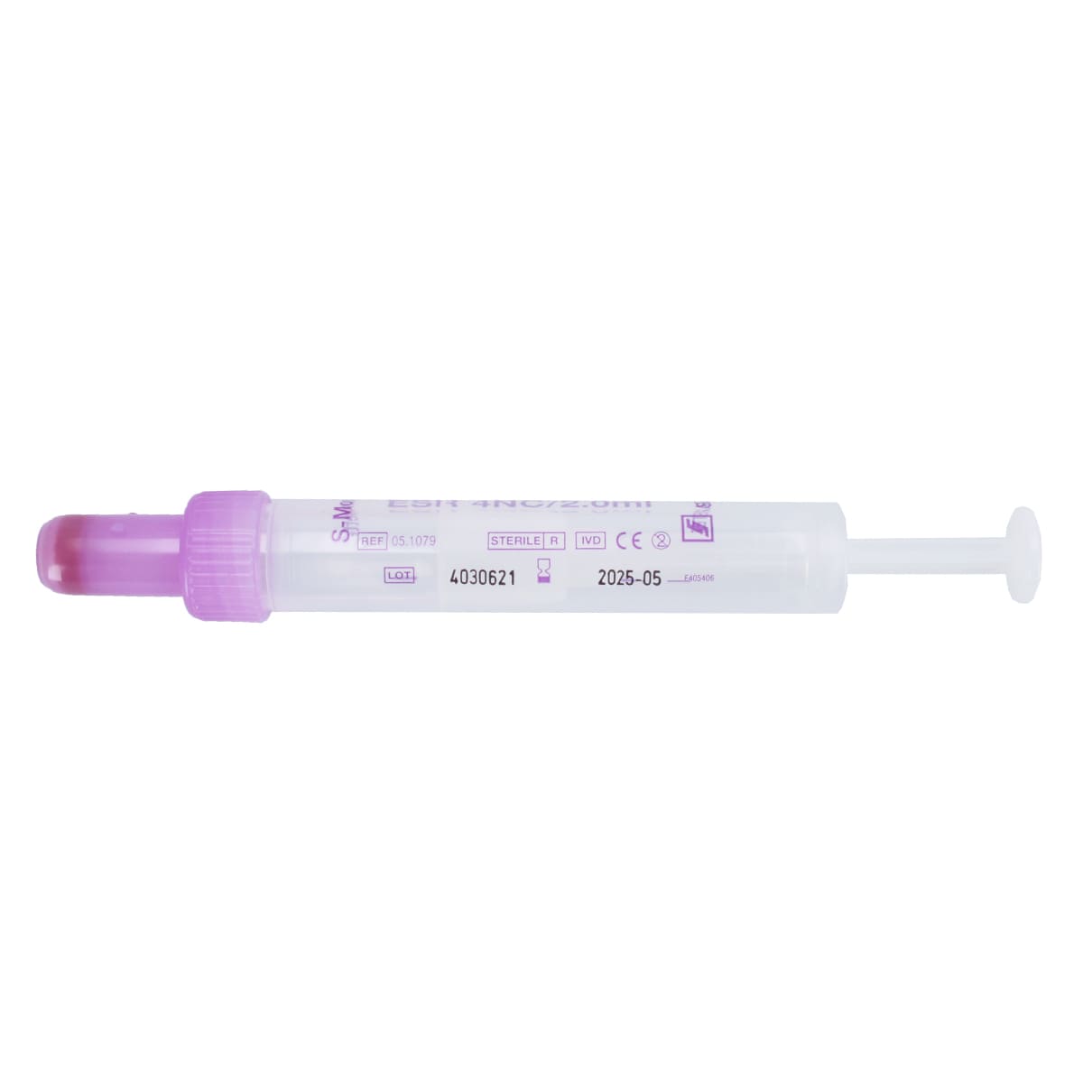 Produktbild von Sarstedt S-Monovette Citrat 2 Ml – 50 Stück Mit Druckverschluss, Für Blutsenkung, Lila, Transparentes Etikett