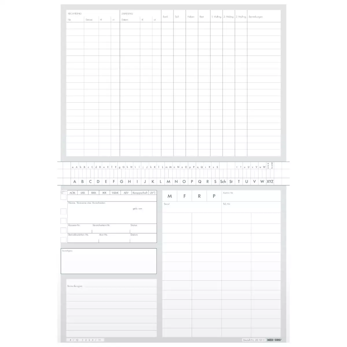 MED+ORG Alphasafe Karteikarten