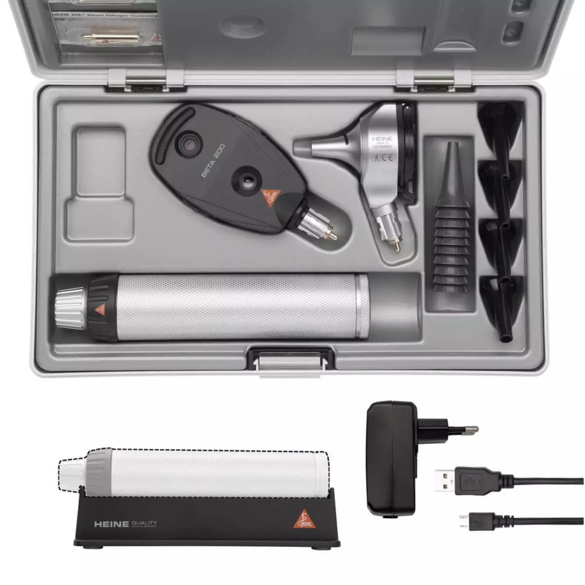 HEINE Optotechnik HEINE BETA 400 F.O. Otoskop & BETA 200 Ophthalmoskop im Set