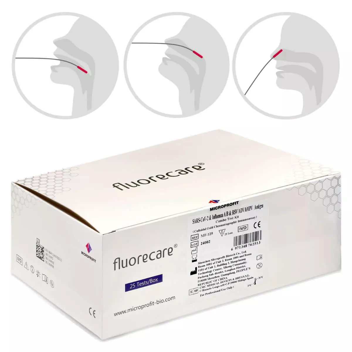 fluorecare SARS-CoV-2, Influenza A/B, RSV, ADV, hMPV 6-in-1 Profi-Schnelltest