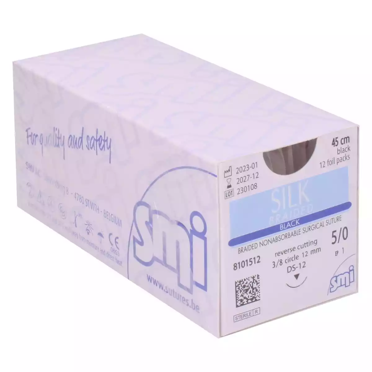 SMI Silk Braided Black Nahtmaterial