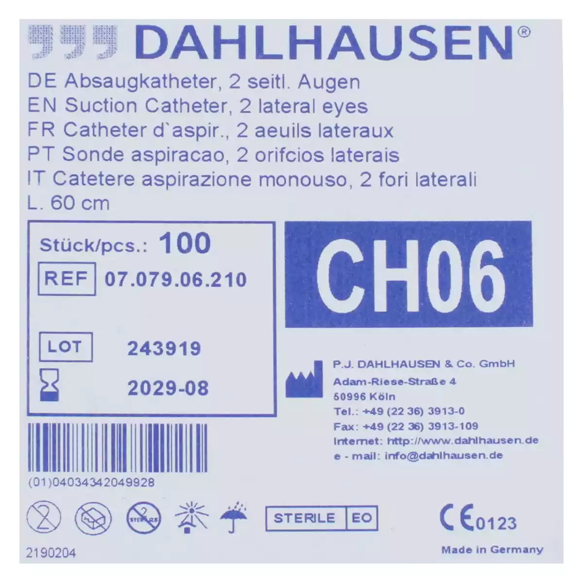 Dahlhausen Absaugkatheter Standard 60 cm